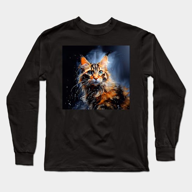 Calico cat art Long Sleeve T-Shirt by Geminiartstudio